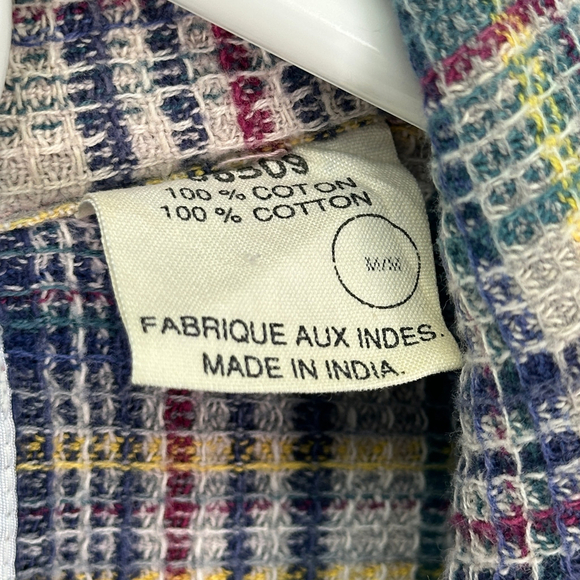 Vintage 90's Blue Plaid Cozy Full Zip Sweater Men's Medium - Picture 2 of 5